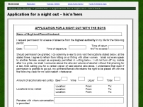 Application for a night out