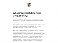 What if successful startups are just lucky?