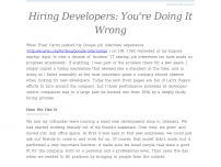 Hiring Developers: You're Doing It Wrong
