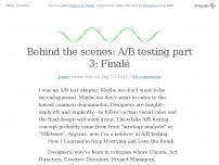 Behind the scenes: A/B testing