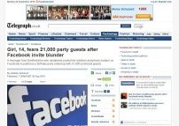 Girl, 14, fears 21,000 party guests