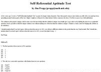 Self-Referential Aptitude Test