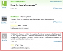 Unbake a cake