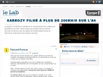 Sarkozy filmé à  plus de 200km/h sur l'A6