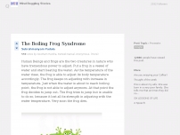 The Boiling Frog Syndrome