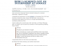 How I (almost) got an internship at Google