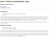 How To Write Unmaintainable Code