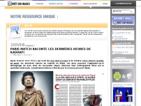 Paris Match raconte les dernières heures de Kadhafi
